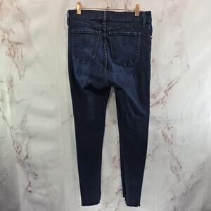 Mott & Bow Jeans Womens 29 X 28 Dark Wash Denim High Rise Skinny Frayed Hem
